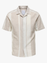 Only & Sons Caiden Short Sleeve Stripe Linen Resort Beige S