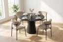 Siena spisegruppe rund 110 cm svart med 4 Lucy spisestoler   Svart