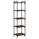  Bokhylle 5 etasjer røkt eik 40x30x154 cm konstruert tre 8721012194212