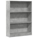Bokhylle betonggrå 80x24x109 cm konstruert tre