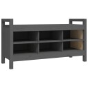 vidaXL Gangbenk grå 110x40x60 cm heltre furu