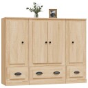 vidaXL Highboards 3 stk sonoma eik konstruert tre
