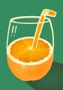 Vibrant Orange Cleverly Illustrated Poster Plakat / 40x50cm