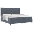  Box Spring Seng med Madrass Mørk Grå 200x200 cm Fløyel