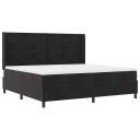  Box Spring Seng med Madrass og LED Svart 200x200 cm Fløyel
