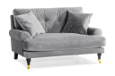 Loveseat Webber Fløyel   Sølvgrå|Messing