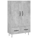 vidaXL Highboard betonggrå 69,5x31x115 cm konstruert tre