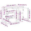 vidaXL Skjenk 111x34x75 cm heltre furu