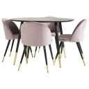 Venture Home Spisegruppe Venture Home Dipp Ø115 cm med 4 Velvet Stoler GR846