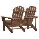 vidaXL Adirondack hagestol 2-seters heltre gran brun