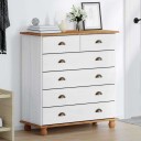 Skap med skuffer Hvit 91 x 40 x 95.5 cm Massivt furutre