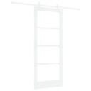 vidaXL Skyvedør med utstyr sett Hvit 83x202 cm Massivt tre Furu