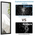 120 x 37 cm veggspeil dørspeil med høydejusterbare hengekroker speil for soverom
