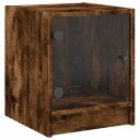  Nattbord med glassdører røkt eik 35x37x42 cm 8721012213012