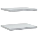 Vegghyller 2 stk 50x40x3 cm sølv rustfritt stål