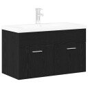  Vaskeskap med dør Svart eik 80 x 38.5 x 46 cm Konstruert tre