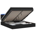 vidaXL Ottoman Seng med Madrass og LED Svart 140 x 190 cm Stoff
