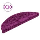 vidaXL Trappematter 10 stk 56x17x3 cm lilla
