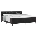  Box Spring Seng med Madrass Svart 180x200 cm Fløyel