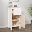 vidaXL Skjenk hvit 40x35x80 cm heltre furu
