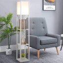 Elegant gulvlampe med hyller til stuen