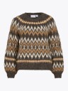 Vila Bows O Neck Long Sleeve Jaquard Knit Top Brun XS