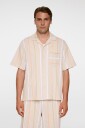 J. Lindeberg Theron Stripe Resort Shirt - Beige - M