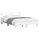  Sengeramme med hodegavl og LED hvit 120x190 cm 8721012247918