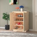 vidaXL Skoskap 60x35x80 cm heltre furu