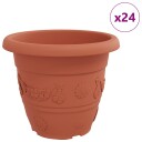 vidaXL Rund Blomsterpotte 24 stk. Klinker Rød Ø 39 x 32 cm Plast