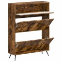 vidaXL Sko Skap BREDA 78 x 24 x 103 cm Konstruert tre Røkt Eik