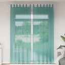 Voile gardiner med stanglommer 2 stk turkis 8721158552563