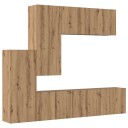  TV Vegg enhet Veggmontert 5 pcs Artisan Eik Konstruert tre