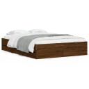 vidaXL Sengeramme med skuffer brun eik 120x190 cm konstruert tre 8721012245389