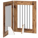 Vidaxl Foldbar Hundegitter Med Stativer 2 Stk. Gammelt Tre 120.5 cm