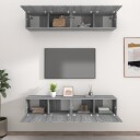 vidaXL TV-benker 4 stk grå sonoma 80x30x30 cm konstruert tre