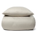 Borg Living Luksuriøst dobbelt sengetøy - 240x220 cm - 100% bomullssateng - Daisy sand - By Night jacquardvevd king size sengesett