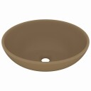 vidaXL Luksuriøs servant ovalformet matt kremhvit 40x33 cm keramisk