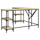 vidaXL Skrivebord sonoma eik 139x139x75 cm konstruert tre