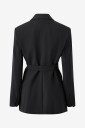 Mango Double Breasted Belted Suit Blazer   Black   M