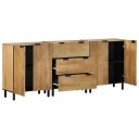 Skjenker 3 deler brun 60x33x75 cm heltre mango