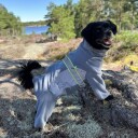 Blågrå Fleece Heldress Med Refleks Til Små Og Mellomstore Hunder