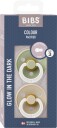 BIBS Colour Smokk 2-Pack Lateks Str 3 Rund Sage GLOW/Vanilla GLOW