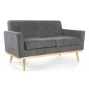Festival Sofa 2-seter grå m/ben i gummitre