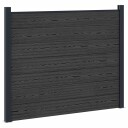 vidaXL Gjerdeplate WPC og Aluminium Svart