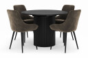 Scandinavian Choice Kopparbo Rund Spisegruppe 106 156cm med 4 Alsarp Spisestoler   Svart
