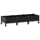 vidaXL Hagekrukke med hjul Svart 120 x 40 x 29 cm PP