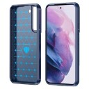 Samsung Galaxy S22 5G Børstet TPU-deksel Karbonfiber Blå