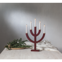Star Trading Anno Rød Adventsstake 59 cm - Tre med 5 Lyskilder