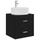  Vegghengt vaskeservant Svart eik 49,5 x 44,5 x 65 cm